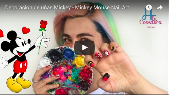 Decoración de uñas Mickey Mouse