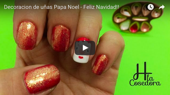 Decoracion de uñas Papa Noel