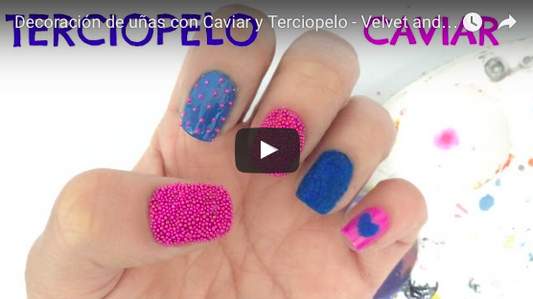 Decoración de uñas con Caviar y Terciopelo