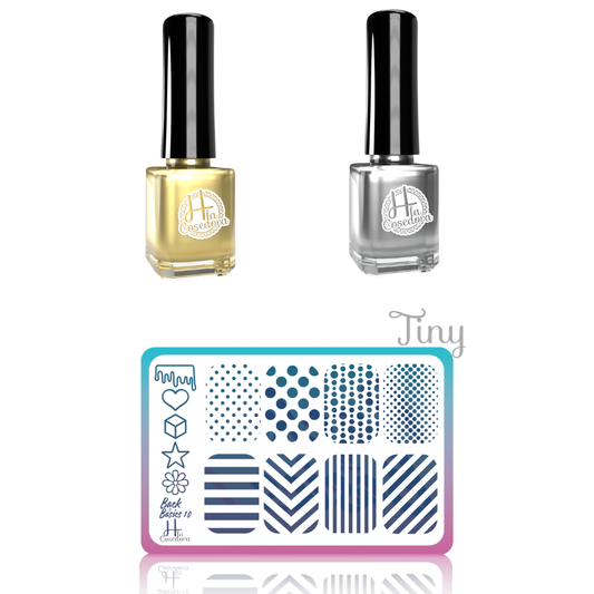 Combo 2 Esmaltes Stamping + 1 Placa Tiny